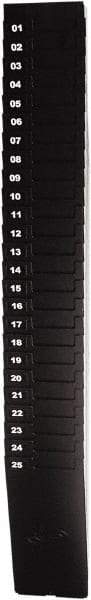 Lathem Time - 33-1/2" High x 4-1/2" Wide 25 Pocket Adjustable Time Card Rack - Black, Use with Time Cards - Eagle Tool & Supply