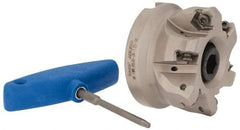 Iscar - 2.398" Cut Diam, 1-1/4" Arbor Hole, 0.138" Max Depth of Cut, 30° Indexable Chamfer & Angle Face Mill - 6 Inserts, H600 WXCU 08 Insert, Right Hand Cut, 6 Flutes, Through Coolant, Series Helido - Eagle Tool & Supply