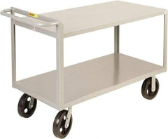 Little Giant - 2,000 Lb Capacity, 24" Wide x 53-1/2" Long x 30" High Shelf Cart - 2 Shelf, Steel, 2 Rigid/2 Swivel Casters - Eagle Tool & Supply