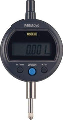 Mitutoyo - 0 to 12.7mm Range, 0.00005" Graduation, Electronic Drop Indicator - Flat Back, Accurate to 0.0001", English & Metric System, LCD Display - Eagle Tool & Supply