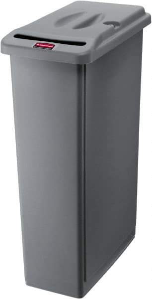 Rubbermaid - 23 Gal Gray Rectangle Confidential Document Container - Plastic, 31" High x 20" Long x 11" Wide - Eagle Tool & Supply