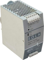 Sola/Hevi-Duty - 120 Watt, 5 Amp, 230 VAC Input, 24 VDC Output, DIN Rail Power Supply - 2.56 Inch Wide x 4.55 Inch Deep x 4.88 Inch High, Up to 88% Efficiency, 14 to 140°F, Green LED - Eagle Tool & Supply