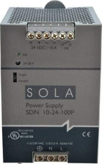 Sola/Hevi-Duty - 240 Watt, 10 Amp, 230 VAC Input, 24 VDC Output, DIN Rail Power Supply - 3.26 Inch Wide x 4.55 Inch Deep x 4.88 Inch High, Up to 88% Efficiency, 14 to 140°F, Green LED - Eagle Tool & Supply