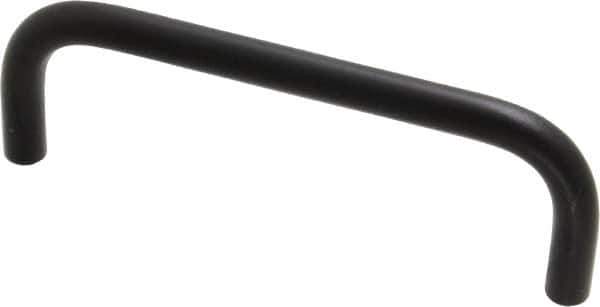 Electro Hardware - 10-32 Internal Thread, 5/16" Handle Diam, Black Anodized Aluminum Drawer Pull - 4" Center to Center - Eagle Tool & Supply