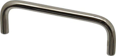 Electro Hardware - 10-32 Internal Thread, 5/16" Handle Diam, Nickel Plated Brass Drawer Pull - 4" Center to Center - Eagle Tool & Supply