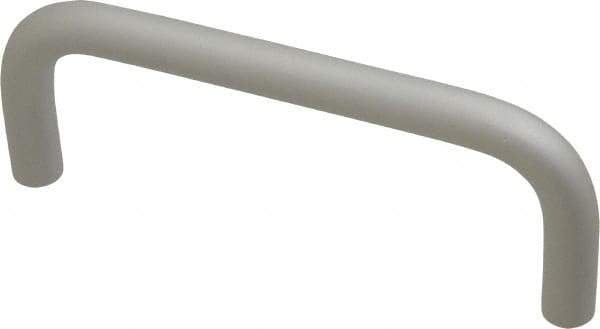 Electro Hardware - 10-32 Internal Thread, 3/8" Handle Diam, Clear Anodized Aluminum Drawer Pull - 4" Center to Center - Eagle Tool & Supply