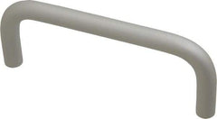 Electro Hardware - 10-32 Internal Thread, 3/8" Handle Diam, Clear Anodized Aluminum Drawer Pull - 4" Center to Center - Eagle Tool & Supply