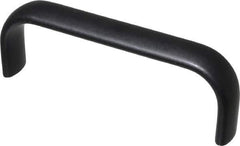 Electro Hardware - 4" Center to Center, Brush Black Anodized Aluminum Pull Handle - 1.5" High - Eagle Tool & Supply