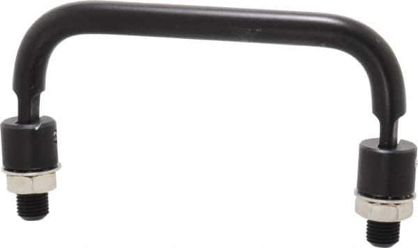 Electro Hardware - 4" Center to Center, Black Anodized Aluminum Pull Handle - 1.85" High - Eagle Tool & Supply