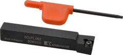 Kennametal - SCLP, Left Hand Cut, 5° Lead Angle, 3/8" Shank Height x 3/8" Shank Width, Positive Rake Indexable Turning Toolholder - 2-1/2" OAL, CP..21.5. Insert Compatibility, Series Screw-On - Eagle Tool & Supply