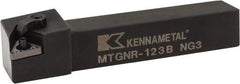 Kennametal - MTGN, Right Hand Cut, 0° Lead Angle, 3/4" Shank Height x 3/4" Shank Width, Negative Rake Indexable Turning Toolholder - 4-1/2" OAL, TN..33. Insert Compatibility, Series Kenloc - Eagle Tool & Supply
