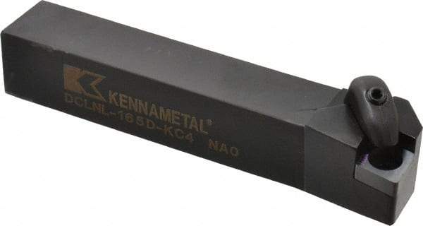 Kennametal - DCLN, Left Hand Cut, 5° Lead Angle, 1" Shank Height x 1" Shank Width, Negative Rake Indexable Turning Toolholder - 6" OAL, CN..54. Insert Compatibility, Series Kenclamp - Eagle Tool & Supply