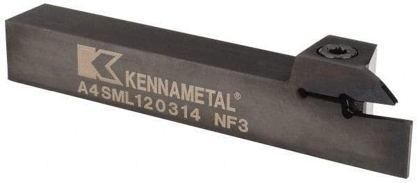 Kennametal - External Thread, 0.55" Max Depth of Cut, 3mm Min Groove Width, 127mm OAL, Left Hand Indexable Grooving Cutoff Toolholder - 19.05mm Shank Height x 19.05mm Shank Width, A4..03.. Insert Style, A4SM Toolholder Style, Series A4 - Eagle Tool & Supply
