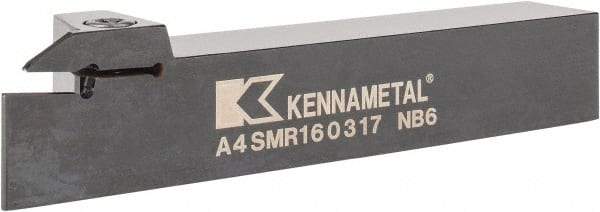 Kennametal - External Thread, 0.67" Max Depth of Cut, 3mm Min Groove Width, 152.4mm OAL, Right Hand Indexable Grooving Cutoff Toolholder - 25.4mm Shank Height x 25.4mm Shank Width, A4..03.. Insert Style, A4SM Toolholder Style, Series A4 - Eagle Tool & Supply