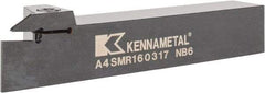 Kennametal - External Thread, 0.67" Max Depth of Cut, 3mm Min Groove Width, 152.4mm OAL, Right Hand Indexable Grooving Cutoff Toolholder - 25.4mm Shank Height x 25.4mm Shank Width, A4..03.. Insert Style, A4SM Toolholder Style, Series A4 - Eagle Tool & Supply