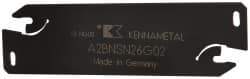 Kennametal - 1.0236" Blade Height, 0.0709" Blade Width, 3.5433" OAL, Neutral Cut, Double End Indexable Cut-Off Blade - 25mm Max Depth of Cut, A2BNSN Blade, A2 Cut-Off Series - Eagle Tool & Supply