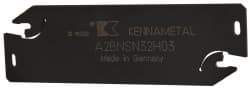 Kennametal - 1.2598" Blade Height, 0.0945" Blade Width, 3-15/16" OAL, Neutral Cut, Double End Indexable Cut-Off Blade - 50mm Max Depth of Cut, A2BNSN Blade, A2 Cut-Off Series - Eagle Tool & Supply