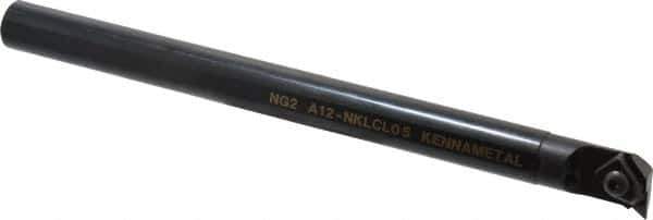 Kennametal - NP.., 5° Lead Angle A-NKLC Internal Left Hand Indexable Profiling Toolholder - 3/4" Shank Width, 254mm Long, Steel, Through Coolant - Eagle Tool & Supply