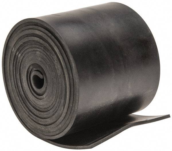 Made in USA - 1/16" Thick x 2" Wide x 60" Long, Plain Backed Neoprene Rubber Strip - Stock Length, 70 Shore A Durometer, 2,500 psi Tensile Strength, -40 to 225°F, Black - Eagle Tool & Supply