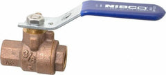 NIBCO - 3/8" Pipe, Full Port, Bronze Standard Ball Valve - 2 Piece, Inline - One Way Flow, FNPT x FNPT Ends, Lever Handle, 600 WOG, 150 WSP - Eagle Tool & Supply