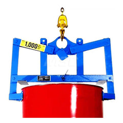 Drum Lifter: (1) 55 gal Drum, 1,000 lb Capacity 33″ Wide, 5″ Deep, 18.3″ High