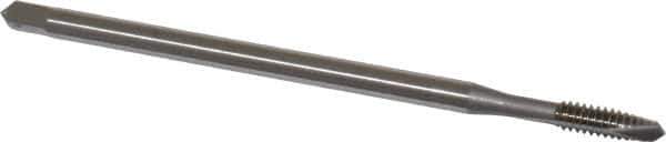 OSG - #10-24 UNC 2 Flute H3 Bright Finish High Speed Steel Spiral Point Extension Tap - Plug Chamfer, 4" OAL, 7/8" Thread Length, 2B/3B Class of Fit - Exact Industrial Supply