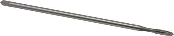 OSG - #10-24 UNC 2 Flute H3 Bright Finish High Speed Steel Spiral Point Extension Tap - Plug Chamfer, 6" OAL, 7/8" Thread Length, 2B/3B Class of Fit - Eagle Tool & Supply