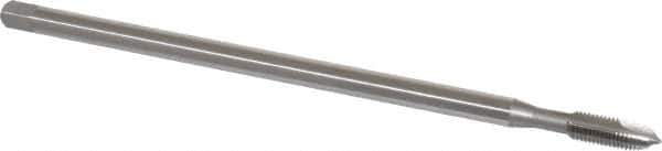 OSG - 1/4-28 UNF 2 Flute H3 Bright Finish High Speed Steel Spiral Point Extension Tap - Plug Chamfer, 6" OAL, 1" Thread Length, 3B Class of Fit - Exact Industrial Supply
