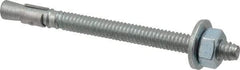 Red Head - 1/4 Inch Diameter, 1/4-20 Inch Thread, 3-1/4 Inch Overall Length, Grade 3, Wedge Expansion Concrete Anchor - Steel, Zinc Plated, 2-1/4 Inch Thread Length, Tie Wire Head, 1/4 Inch Drill - Eagle Tool & Supply