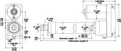 Thomson Industries - 36" Stroke Len, 30% Duty Cycle, 12 Volt, Performance PakLinear Electromechanical Actuator - DC Input, 0.4" per Second, 1,500 Lb Capacity - Eagle Tool & Supply