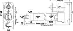 Thomson Industries - 36" Stroke Len, 30% Duty Cycle, 12 Volt, Performance PakLinear Electromechanical Actuator - DC Input, 1.1" per Second, 750 Lb Capacity - Eagle Tool & Supply