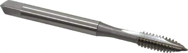 OSG - #10-24 UNC, 2 Flute, Bright Finish, High Speed Steel Spiral Point Tap - Plug Chamfer, Right Hand Thread, 2-3/8" OAL, 7/8" Thread Length, 0.194" Shank Diam - Exact Industrial Supply