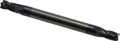 Accupro - 7/64", 3/16" LOC, 1/8" Shank Diam, 1-1/2" OAL, 4 Flute, Solid Carbide Square End Mill - Double End, AlTiN Finish, Spiral Flute, 30° Helix, Centercutting, Right Hand Cut, Right Hand Flute - Eagle Tool & Supply