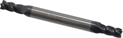 Accupro - 5/32", 5/16" LOC, 3/16" Shank Diam, 2" OAL, 4 Flute, Solid Carbide Square End Mill - Double End, AlTiN Finish, Spiral Flute, 40° Helix, Centercutting, Right Hand Cut, Right Hand Flute - Eagle Tool & Supply