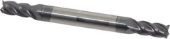 Accupro - 7/32", 7/16" LOC, 1/4" Shank Diam, 2-1/2" OAL, 4 Flute, Solid Carbide Square End Mill - Double End, AlTiN Finish, Spiral Flute, 40° Helix, Centercutting, Right Hand Cut, Right Hand Flute - Eagle Tool & Supply