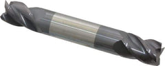 Accupro - 3/8", 1/2" LOC, 3/8" Shank Diam, 2-1/2" OAL, 4 Flute, Solid Carbide Square End Mill - Double End, AlTiN Finish, Spiral Flute, 40° Helix, Centercutting, Right Hand Cut, Right Hand Flute - Eagle Tool & Supply