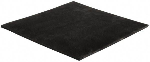 Made in USA - 12" Long, 12" Wide, 1/4" Thick, Neoprene Rubber Foam Sheet - 65 to 75 Durometer, Black, -20 to 180°F, 1,000 psi Tensile Strength, Plain Backing, Stock Length - Eagle Tool & Supply