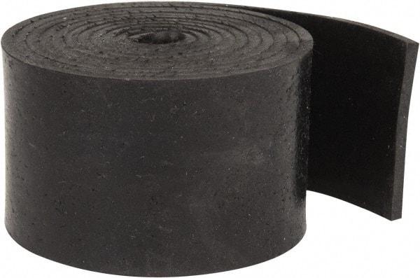 Made in USA - 1/8" Thick x 2" Wide x 60" Long, Buna-N Rubber Strip - Stock Length, 70 Shore A Durometer, 800 to 1,000 psi Tensile Strength, -20 to 170°F, Black - Eagle Tool & Supply