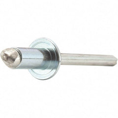 STANLEY Engineered Fastening - Size 6 Dome Head Stainless Steel Open End Blind Rivet - Stainless Steel Mandrel, 0.063" to 1/8" Grip, 3/16" Head Diam, 0.192" to 0.196" Hole Diam, 0.116" Body Diam - Eagle Tool & Supply