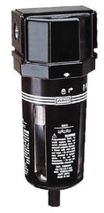 ARO/Ingersoll-Rand - 3/8" Port, 7.047" High x 2.874" Wide Standard Filter with Polycarbonate Bowl, Manual Drain - 156 SCFM, 150 Max psi, 125°F Max Temp, Modular Connection, Bowl Guard, 1.9 oz Bowl Capacity - Eagle Tool & Supply