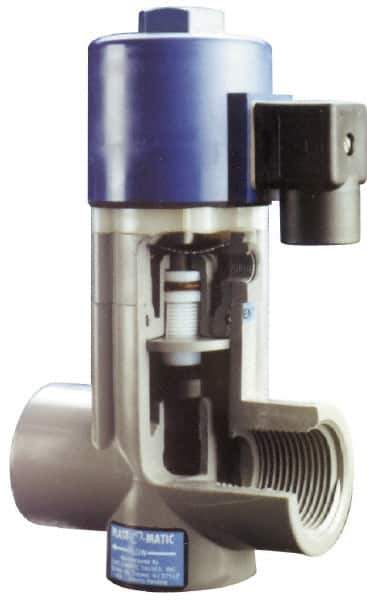 Plast-O-Matic - Direct Acting Universal, PVC Solenoid Valve - Normally Closed, Viton Seal - Eagle Tool & Supply
