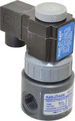 Plast-O-Matic - Direct Acting, PVC Solenoid Valve - Normally Closed, Viton Seal - Eagle Tool & Supply