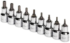 SK - 9 Piece 3/8" Drive Inch Hex Bit Socket Set - 5/64 to 1/4" Hex - Eagle Tool & Supply