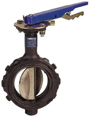 NIBCO - 8" Pipe, Wafer Butterfly Valve - Lever Handle, Ductile Iron Body, Buna-N Seat, 250 WOG, Ductile Iron Disc, Stainless Steel Stem - Eagle Tool & Supply