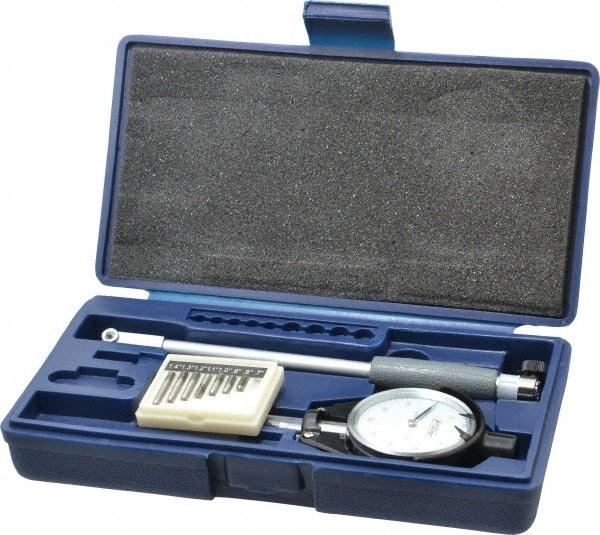 Fowler - 8 Anvil, 0.7 to 1-1/2" Dial Bore Gage - 0.0005" Graduation, Carbide Anvil - Eagle Tool & Supply