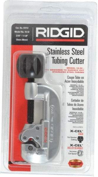 Ridgid - 3/16" to 1-1/8" Pipe Capacity, Tube Cutter - Cuts Copper, Aluminum, Brass - Eagle Tool & Supply