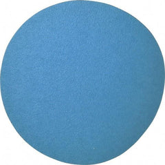 Norton - 10" Diam, 40 Grit Zirconia Alumina Adhesive PSA Disc - Very Coarse, Blue, Y Weighted Cloth Backing, Flexible - Eagle Tool & Supply