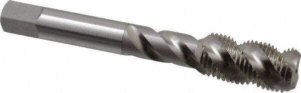 OSG - 1/2-20 UNF 3 Flute 3B Bottoming Spiral Flute Tap - High Speed Steel, Bright Finish, 3-3/8" OAL, Right Hand Flute, Right Hand Thread, H3, Series 106/107 - Eagle Tool & Supply