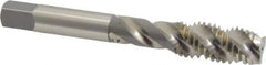 OSG - M12x1.75 Metric Coarse 3 Flute 6H Plug Spiral Flute Tap - High Speed Steel, Bright Finish, 3-3/8" OAL, Right Hand Flute, Right Hand Thread, D6, Series 142 - Eagle Tool & Supply