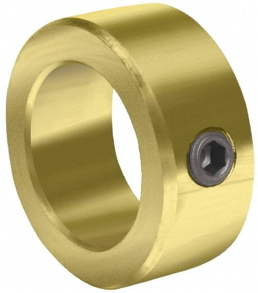 Climax Metal Products - 7/8" Bore, Stainless Steel, Set Screw Solid Set Screw Collars - 1-1/2" Outside Diam, 9/16" Wide - Eagle Tool & Supply